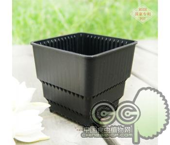 方形控根花盆(SS100A)口径10厘米0.65升|食品级塑料保用十年透气