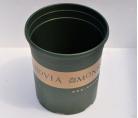 桶形花盆(F160)绿色塑料|加仑盆|印花|外贸